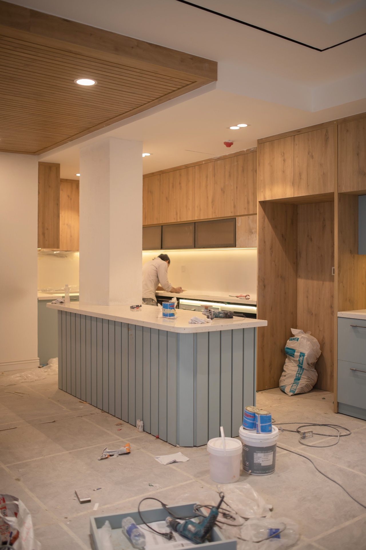 Custom carpentry project by NP Engineering — built-in cabinetry installation in Singapore