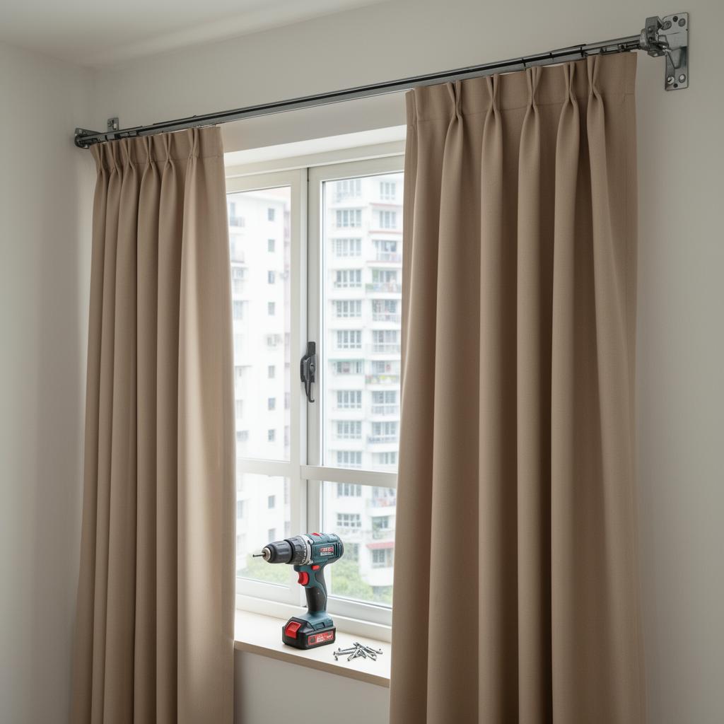 Curtain Track Installation in Sengkang, Singapore